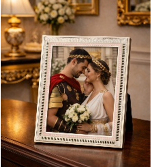 Silver-Plated Enamel Photo Frame