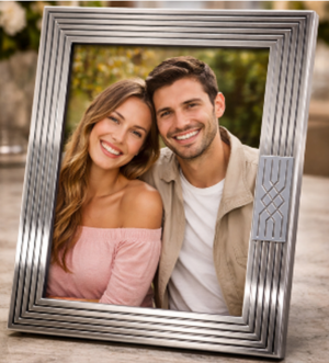 Linear Elegance Silver-Plated Photo Frame
