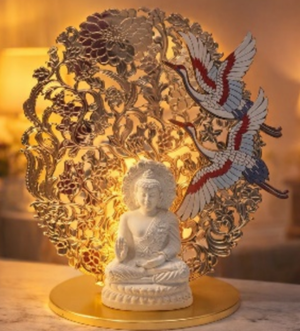 Silver Plated Buddha Tea Light Holder