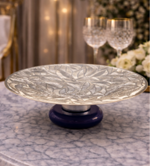 Leaf Etching Silver Plated Platter